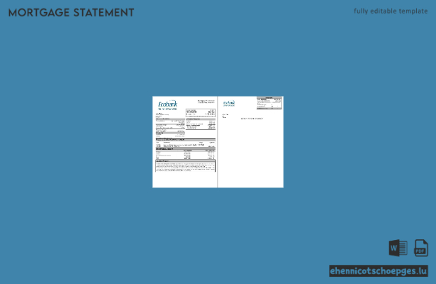 Senegal Ecobank Hypothekenabrechnung in Word- und PDF-Formaten – Beispielvorschau